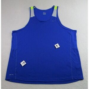 Nike Tank Top Mens 2XL Blue‎ Dri-FIT Running Racerback Reflective 543229-489